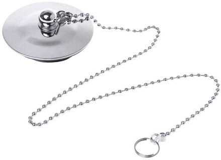 Badkuip Drain Plug Met Ketting Wasbak Water Stopper Voor Badkamer Keuken Chrome Plated