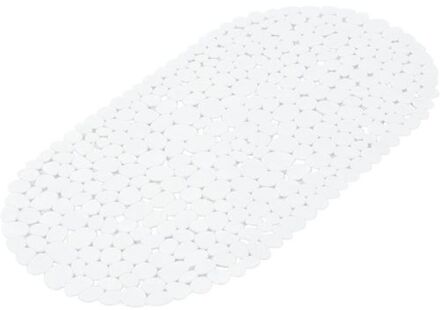 Badkuip ruwe anti-slip mat wit 52 x 52 cm met stenen patroon - Badmatjes