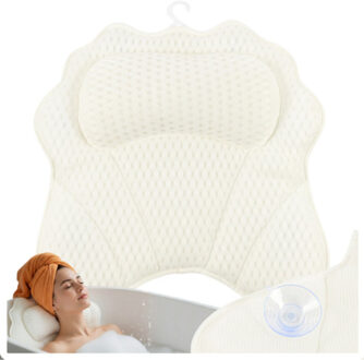 Badkussen met zuignappen - ergonomisch badkussen hoofdsteun - nek en rug - 43x40 cm - sneldrog
