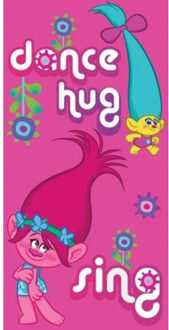 Badlaken Trolls Dance 70x140 cm Roze