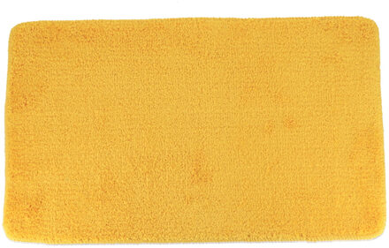 Badmat Aquarius - microfiber - hoogpolig - okergeel - 45 x 75 cm - badkamer - antislip