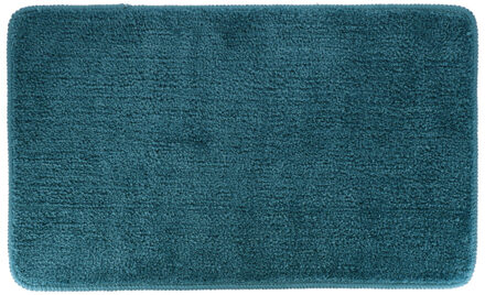 Badmat Aquarius - microfiber - hoogpolig - zeeblauw - 45 x 75 cm - badkamer - antislip
