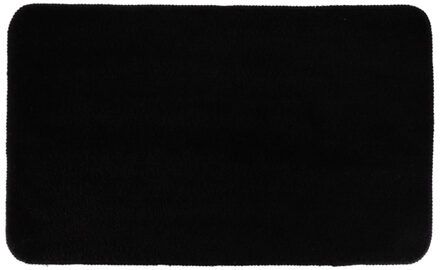 Badmat Aquarius - microfiber - hoogpolig - zwart - 45 x 75 cm