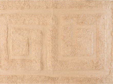 Badmat/badkamerkleed creme beige 80 x 50 cm rechthoekig