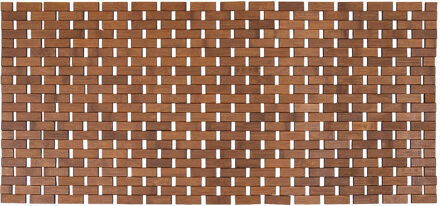 Badmat - bamboe - bruin - antislip - L100 x B45 cm - douchemat