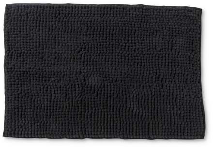 Badmat chenille - zwart - 40x60 cm