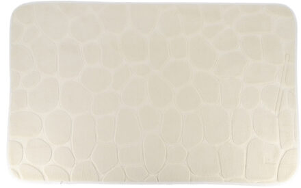 Badmat mat Pebble - microfiber - Memory Foam - creme wit - 50 x 80 cm - antislip