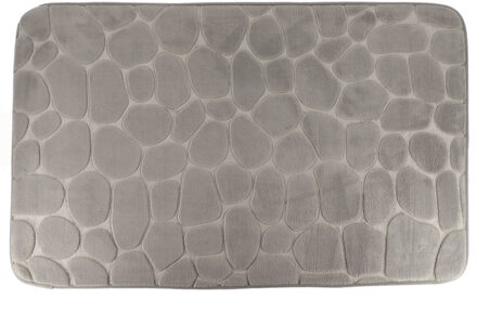 Badmat mat Pebble - microfiber - Memory Foam - lichtgrijs - 50 x 80 cm - antislip - badkame