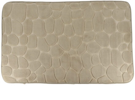 Badmat mat Pebble - microfiber - Memory Foam - taupe - 50 x 80 cm - antislip