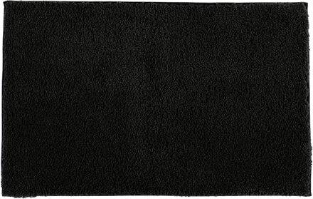 Badmat microfiber - absorberend - zwart - 50 x 80 cm - badkamer - antislip