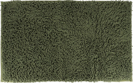 Badmat microfiber - hoogpolig - groen - 50 x 80 cm