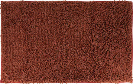 Badmat microfiber - hoogpolig - koper - 50 x 80 cm