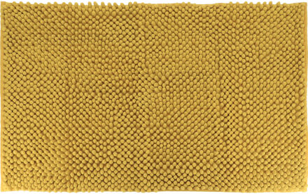 Badmat microfiber - laagpolig - oker geel - 50 x 80 cm - absorberend - antislip