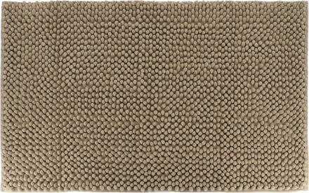 Badmat microfiber - laagpolig - taupe - 50 x 80 cm - absorberend - antislip