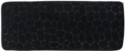 Badmat Pebble - Memory Foam - extra lang - zwart - 45 x 120 cm - antislip