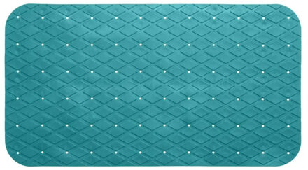 Badmat - turquoise - anti-slip - 70 x 35 cm - Badmatjes Blauw