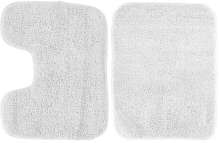 Badmatten set - ivoor wit - voor douch en toilet