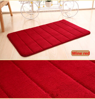 Badmatten Water Absorberende Non Slip Douche Mat Tapijt Zachte Absorberende Memory Foam Badmat Antislip Coral Fleece mat Badkamer rood wijn