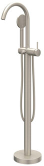 Badmengkraan IVY Bond Vrijstaand Met Draaibare Uitloop Slang 150 cm En Satin Handdouche Geborsteld Nickel PVD