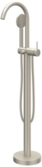 Badmengkraan IVY Bond Vrijstaand Met Draaibare Uitloop Slang 150 cm En Satin Handdouche Geborsteld Nickel PVD