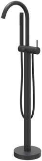 Badmengkraan IVY Bond Vrijstaand Met Draaibare Uitloop Slang 150 cm En Staaf Handdouche Mat Zwart PED