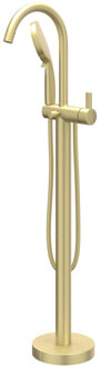 Badmengkraan IVY Pact Vrijstaand Met Draaibare Uitloop Slang 150 cm En 3-Standen Handdouche Geborsteld Mat Goud PVD