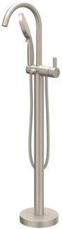 Badmengkraan IVY Pact Vrijstaand Met Draaibare Uitloop Slang 150 cm En 3-Standen Handdouche Geborsteld Nickel PVD