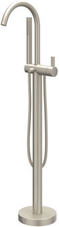 Badmengkraan IVY Pact Vrijstaand Met Draaibare Uitloop Slang 150 cm En Staaf Handdouche Geborsteld Nickel PVD