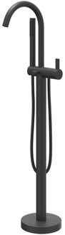 Badmengkraan IVY Pact Vrijstaand Met Draaibare Uitloop Slang 150 cm En Staaf Handdouche Mat Zwart PED