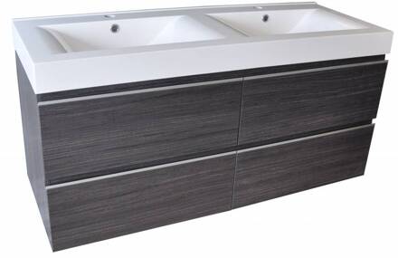 Badmeubel Themis 120 cm Houtnerf Grijs Aqua Splash