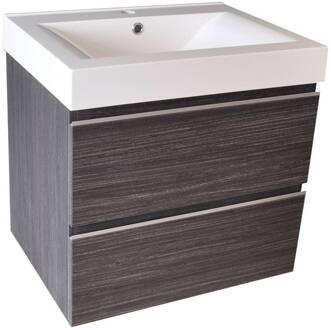 Badmeubel Themis 60 cm Houtnerf Grijs Aqua Splash