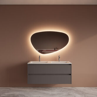 Badmeubelset BWS Riga Met Asia Wastafel Wit 120 cm Leigrijs Boss & Wessing