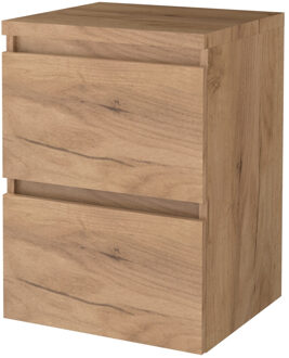 Badmeubelset BWS Salt 50x46cm Greeploos 2 Lades Met Afdekplaat Whisky Oak Bruin