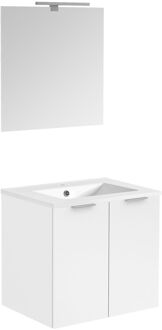 Badmeubelset Euro Pack 60cm Met 2 Deuren Glanzend Wit