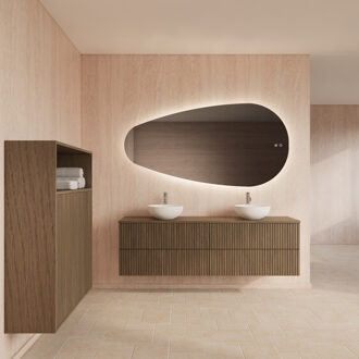 Badmeubelset Gliss Design Hybris Ash Grey 180 cm Met Waskom