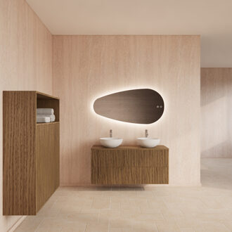 Badmeubelset Gliss Design Hybris Castle Brown 120 cm Met Waskom Castel Brown