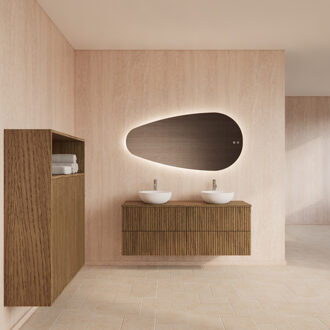 Badmeubelset Gliss Design Hybris Castle Brown 140 cm Met Waskom