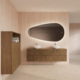 Badmeubelset Gliss Design Hybris Castle Brown 180 cm Met Waskom Castel Brown