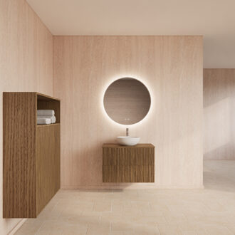 Badmeubelset Gliss Design Hybris Castle Brown 60 cm Met Waskom Castel Brown