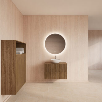 Badmeubelset Gliss Design Hybris Castle Brown 70 cm Met Waskom Castel Brown