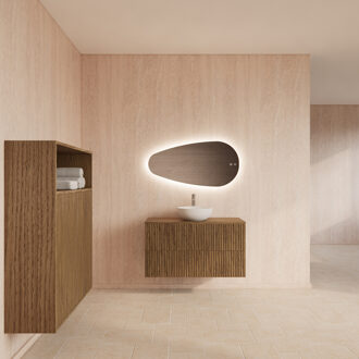 Badmeubelset Gliss Design Hybris Castle Brown 90 cm Met Waskom Castel Brown