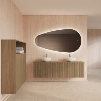 Badmeubelset Gliss Design Hybris Corn Silk 180 cm Met Waskom Charcoal