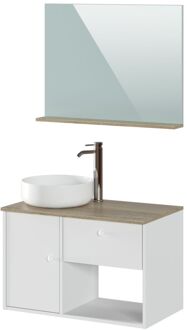 Badmeubelset Lars 80cm Wit/eiken