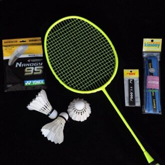 Badminton racket full carbon super licht 5u squad aanval type smash enkel schot hoge kilo carbon battledore groen