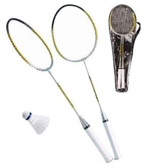 Badminton set met shuttle en draagtas - Badmintonsets Multikleur