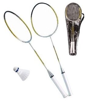 Badminton set met shuttle en draagtas - Stevige badmintonrackets - Badmintonset pro Multikleur