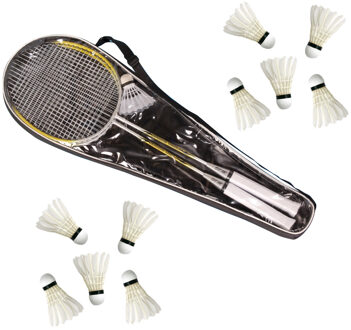 Badminton set voor volwassenen met 11x shuttles en opbergtas