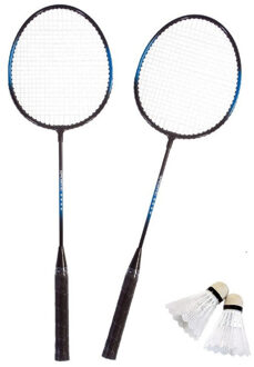 Badmintonset blauw/zwart 5-delig 66 cm - Badmintonsets