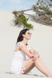 Badmode strandjurk kort wit kant ASA15A4 - 40