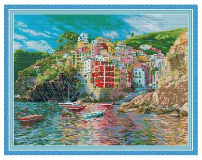 Badplaats Diy Handgemaakte Handwerken Count 14CT Gedrukt Kruissteek Borduren